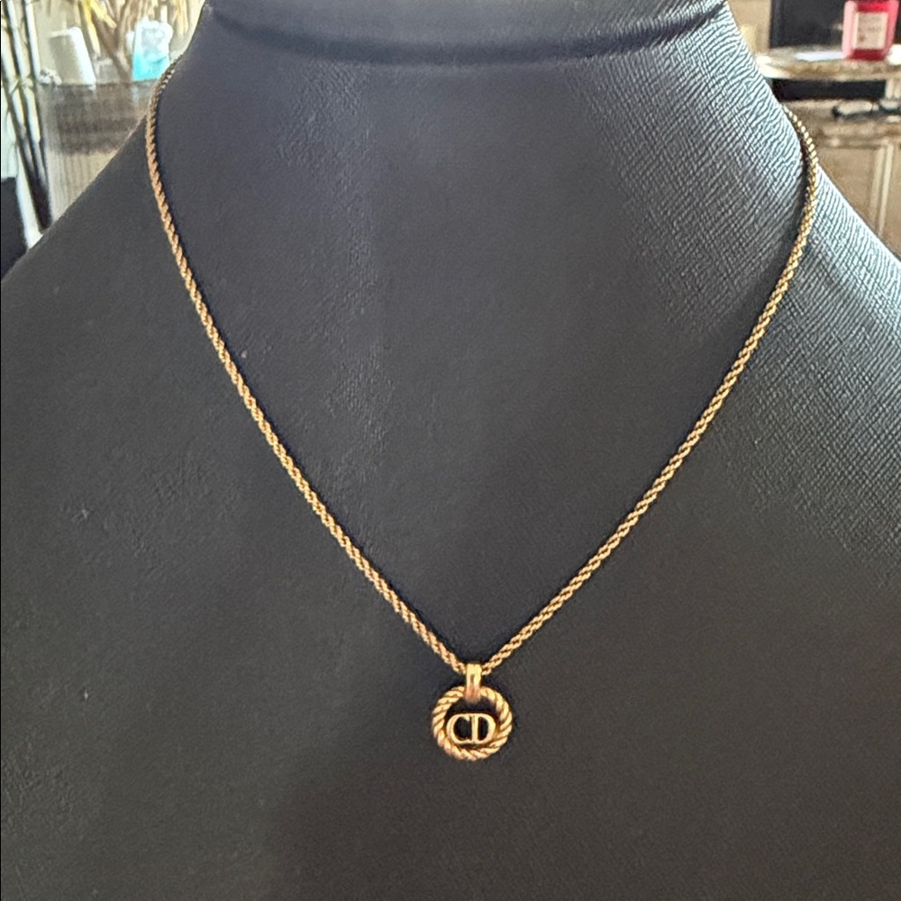 Gold plated CD Necklace on Adjustable 17” Rope Chain